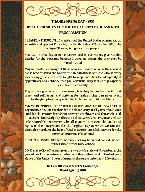 The Year Of Two Thanksgivings – Forward with Roosevelt
